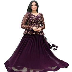 Made from premium materials Kanjeevaram Style / Up <b>Coming</b> Diwali Festive Special Hand Block Printed Bright Anarkali Kurti Suits - Product Image 1