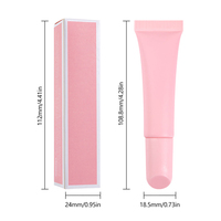 Gloss à lèvres liquide hydratant, waterproof, végan, teinté, aromatisé aux fruits, 6 couleurs, 21g, taille standard, certifié MSDS, rose