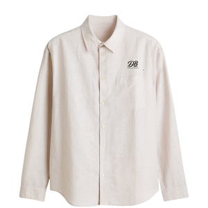 Chemise tissée décontractée haut de gamme pour homme, à manches longues, boutonnée, avec col classique et poche poitrine, design personnalisé, vente en gros - Product Image 1