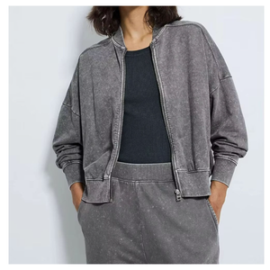 Conjunto de Sudadera con Capucha y Pantalones Deportivos de Algodón Lavado al Ácido, Estilo Vintage, Personalizado, al por Mayor, para Mujer, de Alta Calidad - Product Image 4