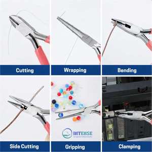 Ensemble de 3 mini-pinces en acier inoxydable avec pinces à bec effilé, coupantes diagonales et à bec long, kit d'outils de fabrication de bijoux rose pour femmes - Product Image 4