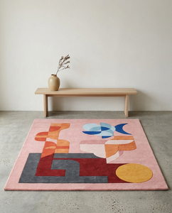 Carpet for Living Room Handmade Abstract Geometric Hand Tufted New Zealand Wool Cut Pile Area Rug Custom Modern Design - Product Image 1