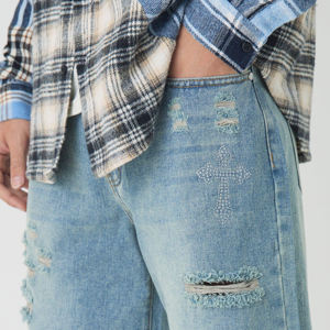 Wholesale High Quality Custom <b>Men</b> Jeans <b>Denim</b> Pants Washed <b>Denim</b> Jeans Manufacture Pakistan Slim Fit <b>Men</b> Jeans <b>Denim</b> Pants - Product Image 5