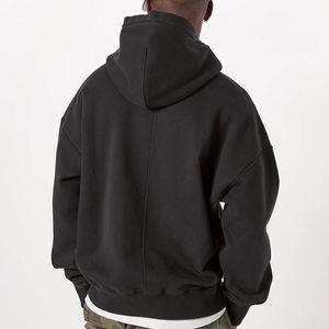 <b>Mens</b> High Quality Oversized Hoodie Premium Heavyweight Cotton Fleece <b>Pullover</b> Streetwear Relaxed Fit Hooded Top - Product Image 3