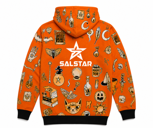 Wholesale <b>Halloween</b> Orange Premium Quality Fabric Sublimation <b>Hoodie</b> Custom Printed Pullover Sweatshirt Private Label OEM ODM - Product Image 2