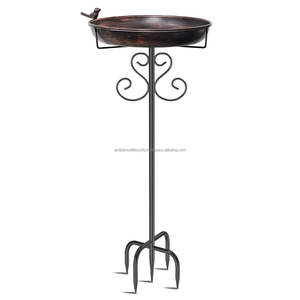 Bebedero para pájaros de metal de alta calidad, decoración de jardín para exteriores, diseño elegante, soporte resistente, resistente al óxido, agua para pájaros - Product Image 6