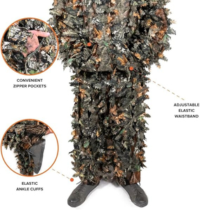 Combinaison de chasse camouflage pour homme, manches longues, à capuche, respirante, en polyester, vêtements d'extérieur, équipement tactique pour la saison d'automne - Product Image 3
