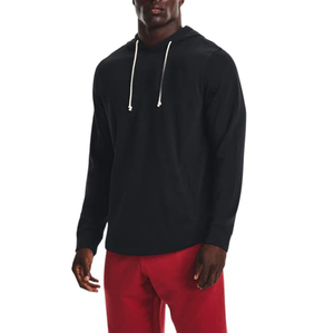Sudadera con Capucha para Hombre, Negra, Corte Regular, Informal, Tejida, de Color Sólido, Manga Larga - Product Image 3