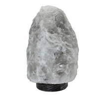 Lampe de sel de l'Himalaya grise sculptée, écologique, alimentée par USB, forme naturelle, pour utilisation sur un bureau d'ordinateur portable