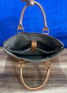 <b>Large</b> Brown Animal Prints Genuine Leather <b>Tote</b> <b>Bag</b> <b>with</b> <b>Zipper</b> Closure Top Handle Laptop Daily Use Shopping <b>Bag</b> - Product Image 4