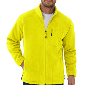 Veste polaire homme vert olive, entièrement zippée, col montant, décontractée, pour l'hiver, respirante, coupe-vent, en polyester, coupe droite - Product Image 6