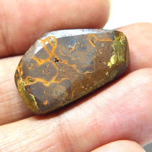 Opale de Boulder australienne naturelle, cabochon, opale solide, pierre précieuse en vrac, opale de Boulder australienne à feu bleu, pierre faite à la main pour bijoux - Product Image 5