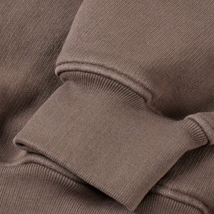 Sudadera con Capucha para Hombre, Corte Regular, Color Marrón Sólido, 100% Algodón Felpa, Informal, con Bolsillo Delantero, Estampado Digital, Ropa de Invierno - Product Image 3