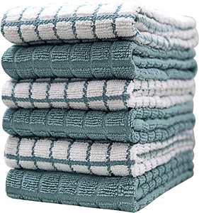 Nouvel ensemble de torchons de cuisine en coton blanc vierge personnalisables, séchage rapide, pour la vaisselle - Vente en gros directe usine - Product Image 1