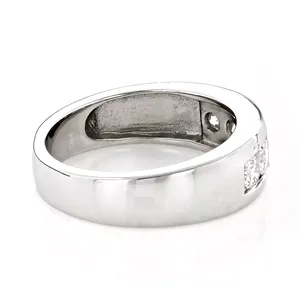 Anillo de Boda EtherStar de Lujo para Hombre, con 5 Diamantes Cultivados en Laboratorio de 0.50ctw, en Oro Sólido de 18K - Product Image 4