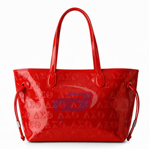 Bolso de Mano Delta Sigma Theta DST, de Cuero Patentado Brillante en Relieve, Ligero, Duradero, de 10 Pulgadas, Barnizado, para Uso Diario - Product Image 1