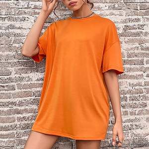 Camisetas de Mujer, Talla Grande, Manga Corta, Color Sólido, Casual, Holgada, Básica, Lisa, de Verano, 100% Algodón, 240 GSM - Product Image 4