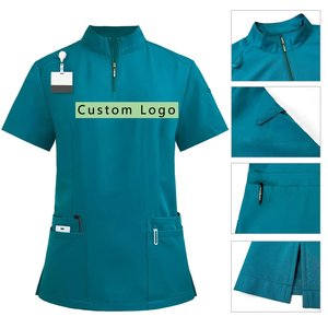 Wholesale Women's Hospital Use Knitted Spandex/Polyester Custom <b>Scrub</b> <b>Sets</b> for Medical Uniforms - Product Image 5