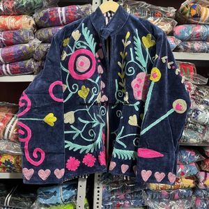 Indian Handmade Suzani Cotton <b>Jacket</b> Hand Embroidered <b>Short</b> <b>Jacket</b> Unisex Coat Handmade Suzani <b>Short</b> <b>Jacket</b> - Product Image 5