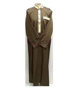Túnica omaní para hombre |   Elegante Kandura Thawb Bordado |   Túnica Árabe Tradicional Artesanal, Transpirable, Vintage, Larga hasta el Tobillo - Product Image 1