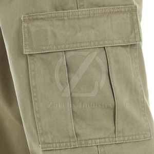 Pantalon cargo décontracté pour homme grande taille, coupe droite, léger, taille haute, 100% coton, pour usage extérieur et entraînement - Product Image 6