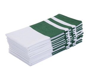 Ensemble de torchons de cuisine en coton rayé, fil teint écologique, blanc avec bords colorés, rectangulaires, tissés, lavables en machine, pour usage domestique, personnalisables - Product Image 4
