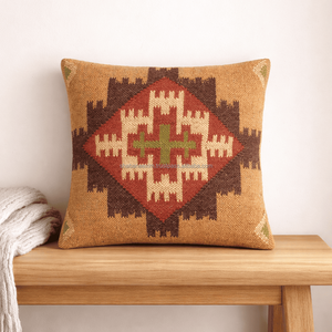 Different Color Turkish Kilim Cushion Handmade 20 X 20 Decorative Nomadic Throw <b>Pillow</b> with Zipper Boho Style Cushion Cover - Product Image 3