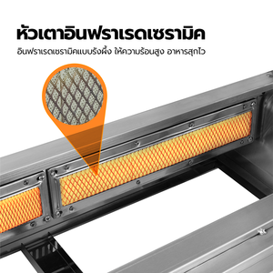 Gmax SK110 Electric Gas <b>BBQ</b> Grill with Infrared Fan 4 Burners 23*81cm Rack Durable <b>Smokeless</b> Design - Product Image 4