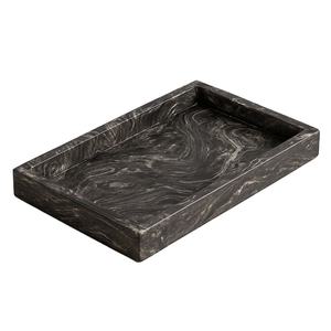 Elegante Plato de Resina con Efecto Mármol y Rayas Coloridas, Bandeja Decorativa Hecha a Mano con Asas Únicas - Product Image 6