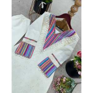 Hermoso conjunto de ropa de fiesta de talla XS con trabajo de hilo que mejora tu aspecto - Product Image 2