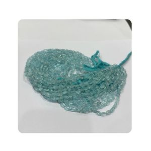 Perles ovales lisses en aquamarine naturelle indienne, bleu marine AA, non traitées, pour la fabrication de colliers et de bijoux - Product Image 6