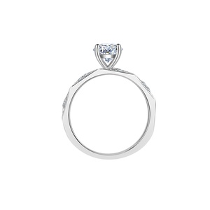 Conjunto de anillo de compromiso con diamantes cultivados en laboratorio, joyería fina de Plata de Ley 925, moissanita, 1 quilate, <span class=keywords><strong>2</strong></span> en 1 - Product Image 3