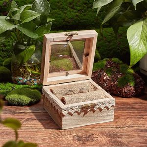 PandaHall <b>Ring</b> <b>Box</b>, Wooden <b>Ring</b> <b>Bearer</b> <b>Box</b> Personalized Holder Display Organizer Rustic Jewelry Boxes for Wedding - Product Image 4