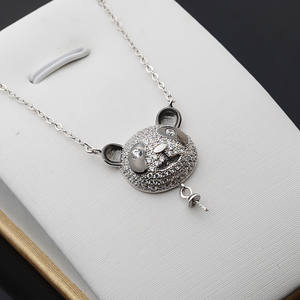 Collar con Colgante Vacío de Plata S925 con Perla de Panda para Mujer, Accesorios de Joyería DIY de Moda 346 - Product Image 5