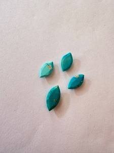 GNSJ Turquoise Naturelle de Haute Qualité, Coupe Marquise 15x8mm/17x8mm, 7.60ct, 4 pièces, Non Chauffée, Facettée, Effet Lumineux, Certifiée par un Certificat Tierce Partie, Bijoux - Product Image 6