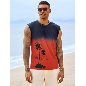 Camisetas de playa personalizadas de fábrica, transpirables, para hombre, estilo playero, estampadas, de poliéster. - Product Image 4