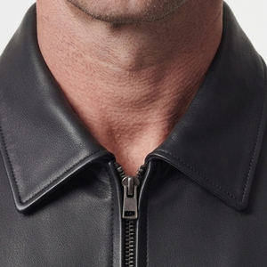 Blouson de moto en cuir PU pour homme avec fermeture éclair sur le devant, personnalisable - Product Image 4