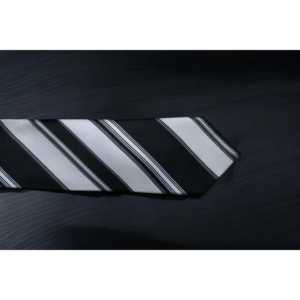 Cravate classique à rayures noires et blanches Benon 100g - Product Image 4