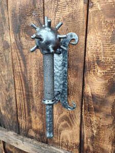 Poignée de porte en fer forgé résistante à la rouille, facile à installer, avec un design à boule pointue – Accessoire décoratif pour portes/ports d'entrée. - Product Image 2