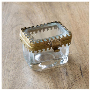 Brass Beveled Glass Modern Jewelry <b>Boxes</b> with Gold Tone Brass Frame | Handmade Custom Color <b>Luxury</b> Storage Solution - Product Image 4