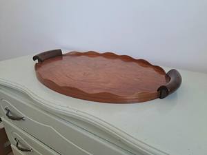 Plateau en bois massif, bois d'acacia, plateau à thé de qualité supérieure, petit plateau pour fruits, en-cas, noix, dessert, rangement de bureau, vaisselle - Product Image 5