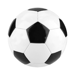 Ballon de football noir et blanc, design classique, durable, taille 5, emballage gonflé pour l'entraînement - Product Image 6