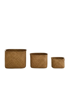 Cesta ovalada de algas marinas con asa incorporada, cesta de almacenamiento hecha a mano, venta al por mayor, ecológica, hecha en Vietnam - Product Image 3