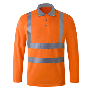 <b>Hi</b> <b>Vis</b> Long Sleeve Polo <b>Shirt</b> for Men Reflective Polyester Safety Construction Road Industrial Workwear Polo <b>Shirts</b> - Product Image 1
