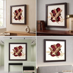 Premium Natural Wood Veneer Art <b>Frame</b> | Modern Decorative <b>Wall</b> <b>Frame</b> | Handcrafted Home & Office Decor - Product Image 4