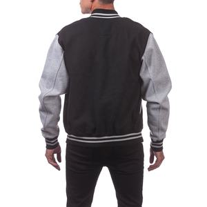 Blouson de baseball unisexe décontracté style streetwear, coupe varsity, à manches longues, coupe-vent, col montant, en tissu de laine fine pour l'hiver, modèle Letterman pour homme - Product Image 3