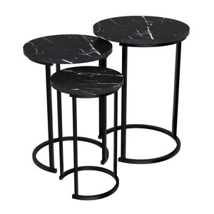 Designer Round Metal Nesting <b>Side</b> <b>Tables</b> <b>Set</b> with Anti-Rust Powder Coated Finish for Hotel and Home Furniture - Product Image 4