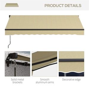 Tenda da Sole Estensibile in Lega di Alluminio per Finestre e Porte, Operazione Manuale, Copertura per Balcone e Patio con Protezione dalla Pioggia in PC Rivestito - Product Image 4