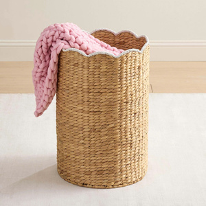 Handmade Natural <b>Wicker</b> Laundry <b>Basket</b> – Eco Friendly Water hyacinth Storage <b>Basket</b> for Home Decor - Product Image 1