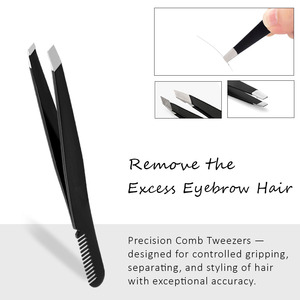 Pinzas Profesionales con Punta Inclinada para Cejas, Depilación Facial, Moldeado de Cejas, Herramienta de Belleza, Logotipo Personalizado por Bahasa Pro - Product Image 4